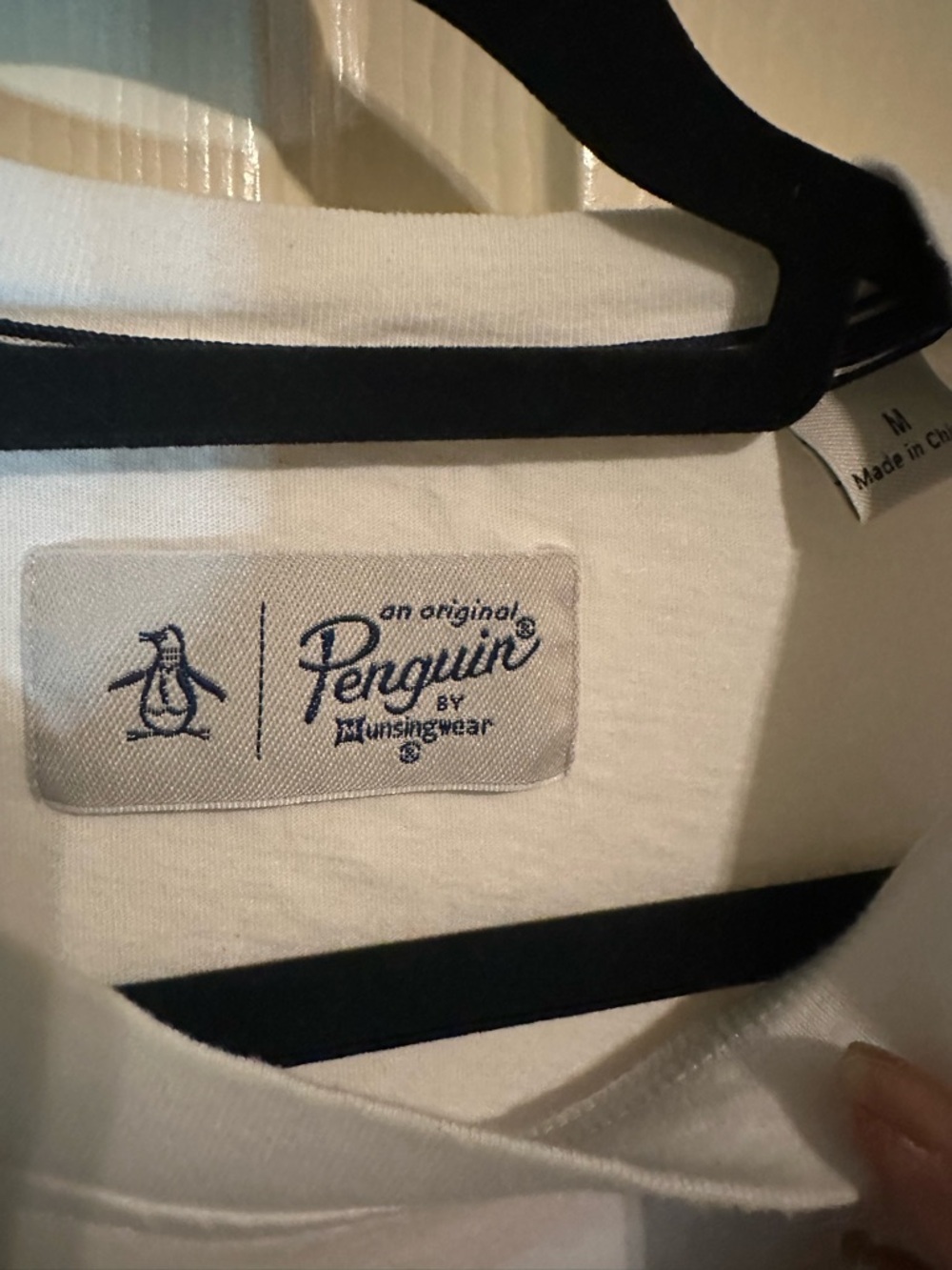 Original Penguin Dark Navy Pocket Tee with White Trim & White Tee with Blue Trim - Picture 8 of 9